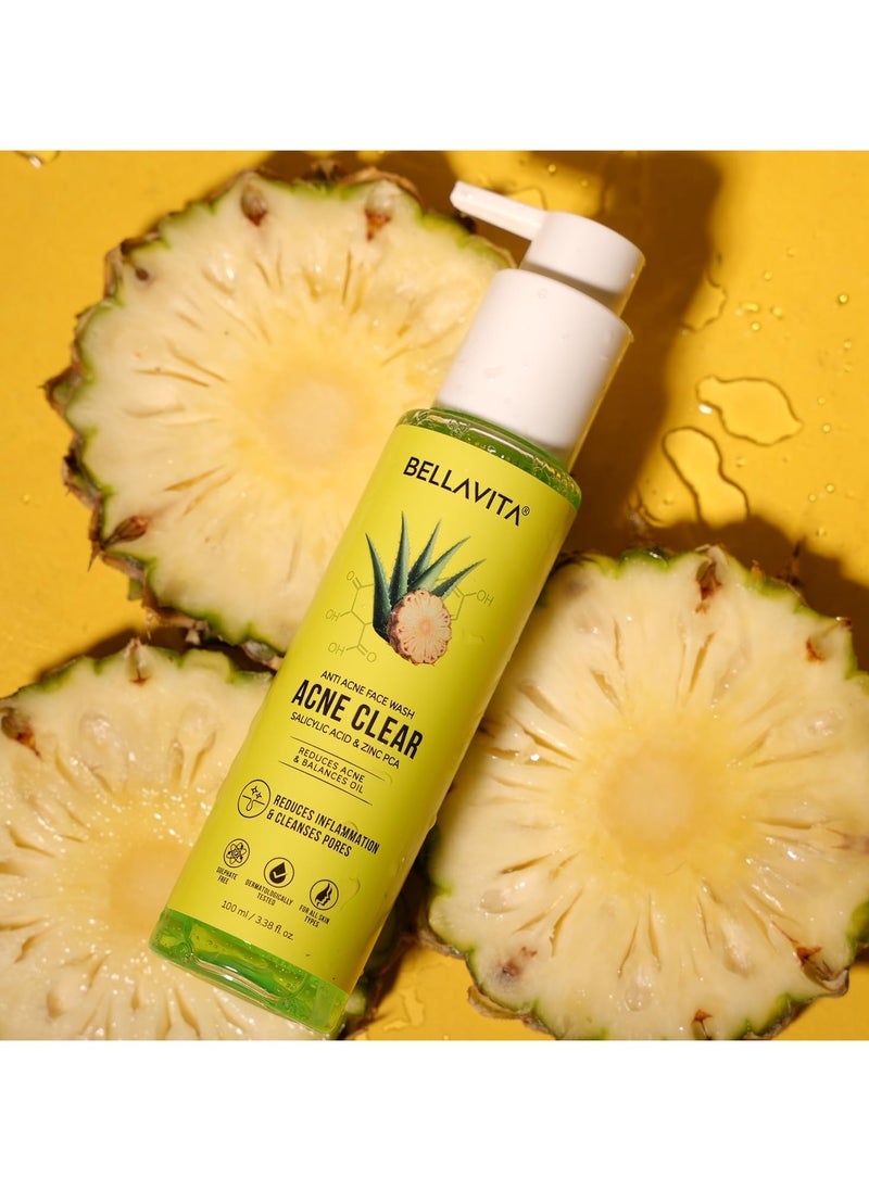 BELLAVITA Salicylic Acid & Niacinamide Anti-Acne Face Wash | Power of 6 Actives | Treats Active Acne for Pimples | Sulphate & Paraben Free | Oily & Acne Prone Skin | 100 ml  - Image 2