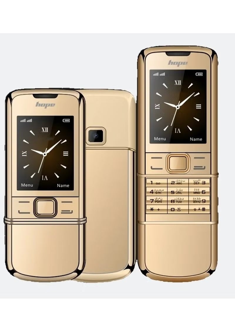 Gold Luxury Slider Classic Mobile Phone – Premium Retro Sliding Feature Phone