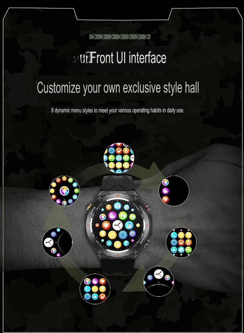 KC82 Smart Watch, Barometric Compass Sports Watch, Comfortable And Lightweight Smart Wrist Watch With Blood Oxygen Heart Rate Monitoring, (1pc, Black) - Image 2