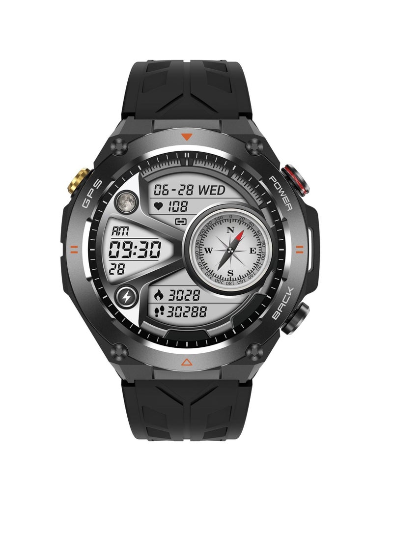 KC82 Smart Watch, Barometric Compass Sports Watch, Comfortable And Lightweight Smart Wrist Watch With Blood Oxygen Heart Rate Monitoring, (1pc, Black) - Image 1