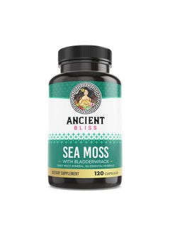 Organic Irish Sea Moss Pills Dr Sebi Wildcrafted Seamoss Capsules ; Thyroid Healthy Skin Gut & Joint Support ; 120 Capsules