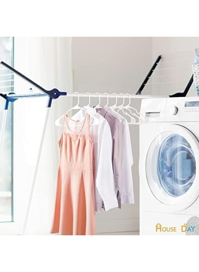 HOUSE DAY - HOUSE DAY Strong White Plastic Coat Hangers 20 pack 16.5" / 42cm wide, Fit for Adult, Children above 10, Odourless Package, with Convenient Hooks - Image 1