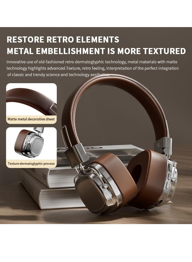 Excefore Retro Folding Style Wireless Bluetooth Subwoofer Headphones, Noise Cancelling In-Ear Headset with Surround Sound, Bluetooth 5.3 American Retro Style Earbuds  - Image 5