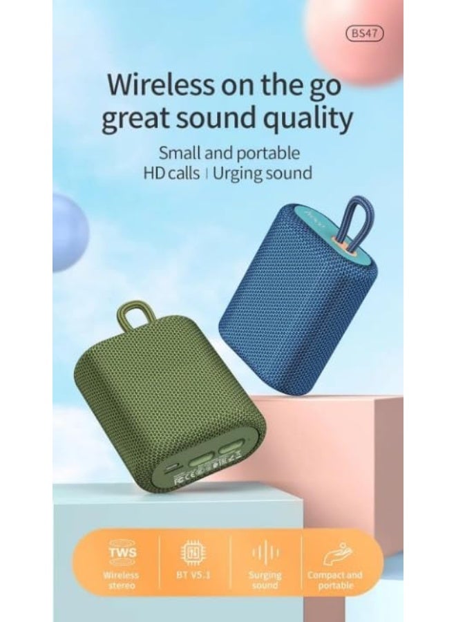 هوكو BS47 - مكبر صوت لاسلكي رياضي Uno، بلوتوث V5.0، سعة البطارية: 1200 مللي أمبير، وقت الموسيقى يصل إلى: 3 ساعات، يدعم بلوتوث، FM، TF، TWS - أخضر. - Image 4