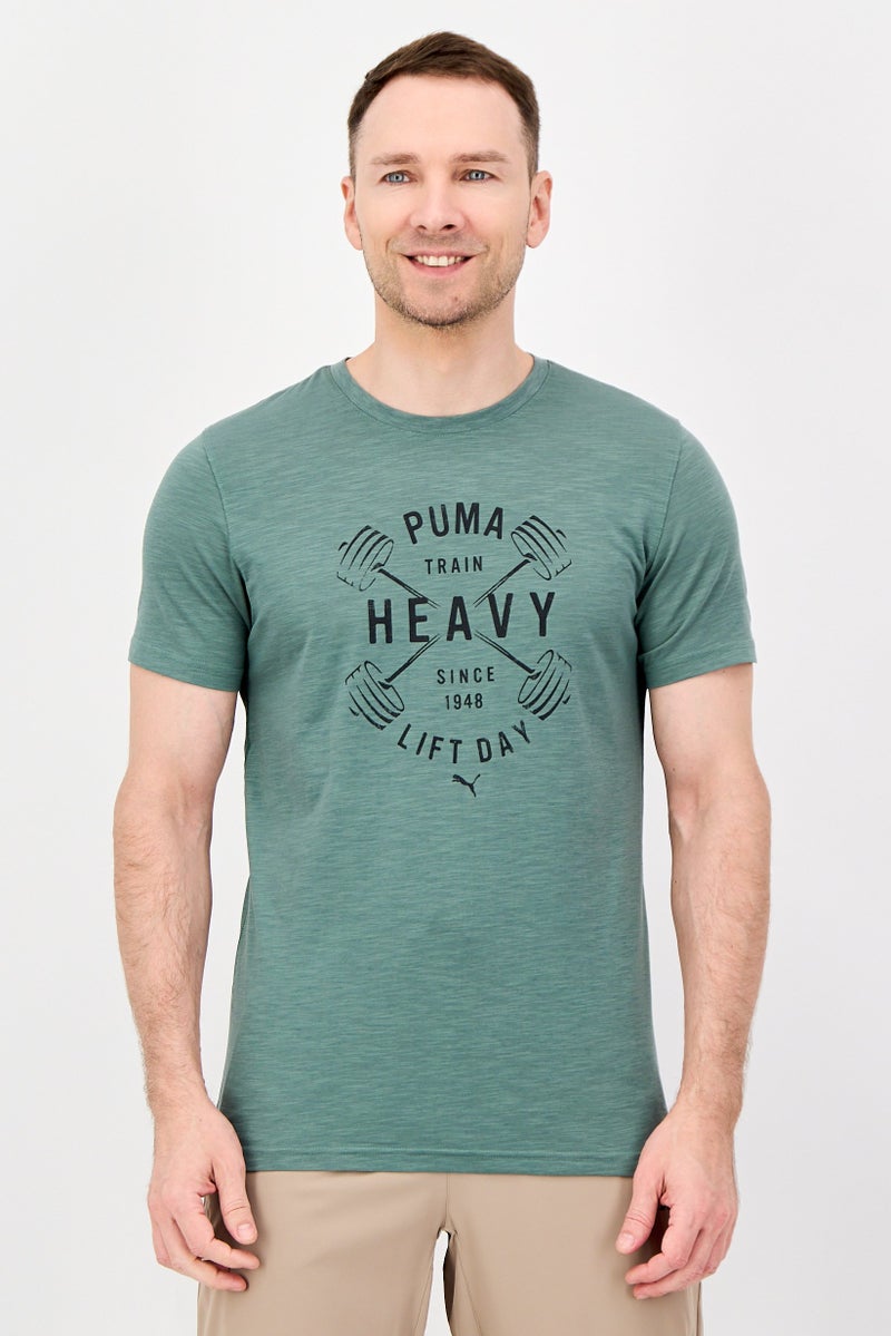 PUMA Men Sportswear Fit Short Sleeve Outdoor T-Shirt, Sage Green - Image 1
