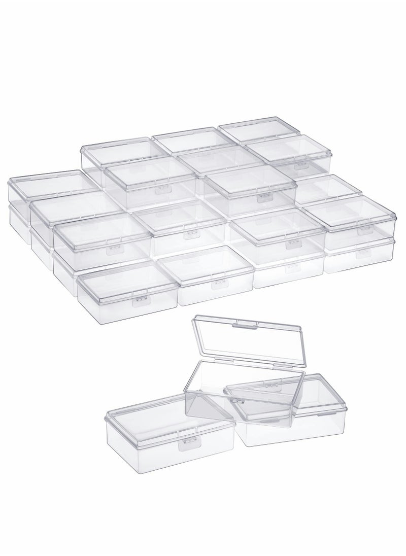 Captaintech 40-Pack Mini Square Transparent Plastic Storage Boxes for Business Cards, ID Cards, Earplugs, and Other Small Items - Ideal for Organizing and Storing Essentials. 
