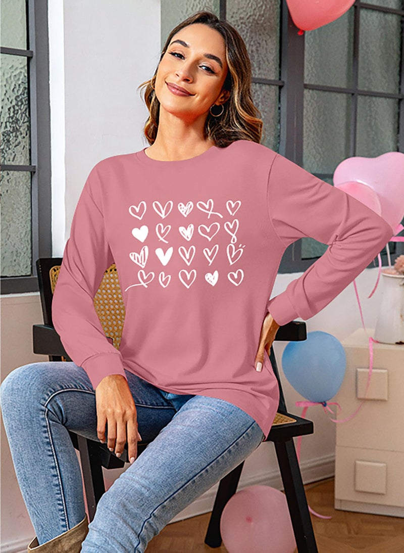 CAZYCHILD Valentines Day Women Shirt : Love Heart Graphic Long Sleeve Valentine Pullover Tops Casual Valentines Gifts - Image 3