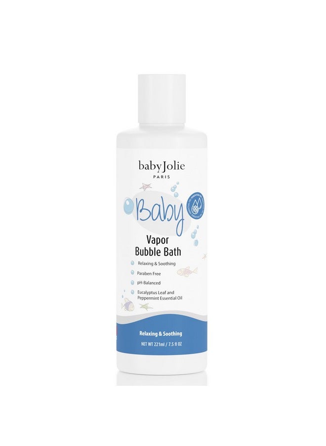 Baby Jolie Vapor Bubble Bath - Baby & Kids Bathing Aromatherapy For Stuffy Nose And Cough Relief, Made With Eucalyptus And Peppermint Extract, Natural Essential Oils, 7.5 Oz  - Image 1
