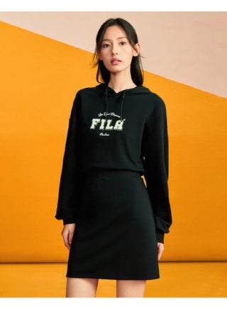 FILA Women'S Dress Ladies Sports Casual Hooded Knit Long Sleeve Sweatshirt Dress | Best Price KSA