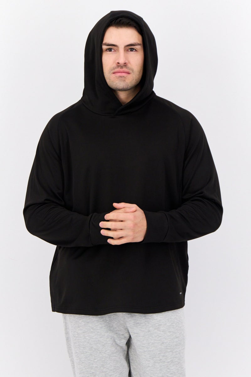 MOTION Men Sportswear Fit Long Sleeve Training Hoodie, Black  - Image 1