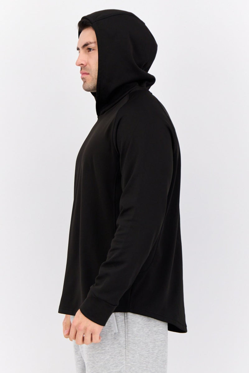 MOTION Men Sportswear Fit Long Sleeve Training Hoodie, Black  - Image 3