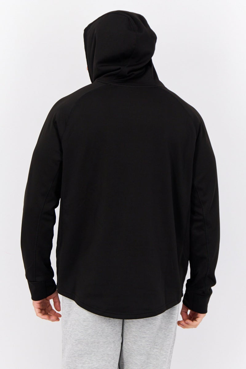 MOTION Men Sportswear Fit Long Sleeve Training Hoodie, Black  - Image 2