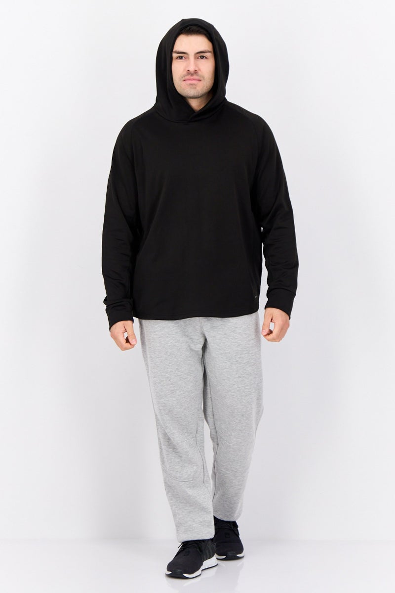 MOTION Men Sportswear Fit Long Sleeve Training Hoodie, Black - Image 2