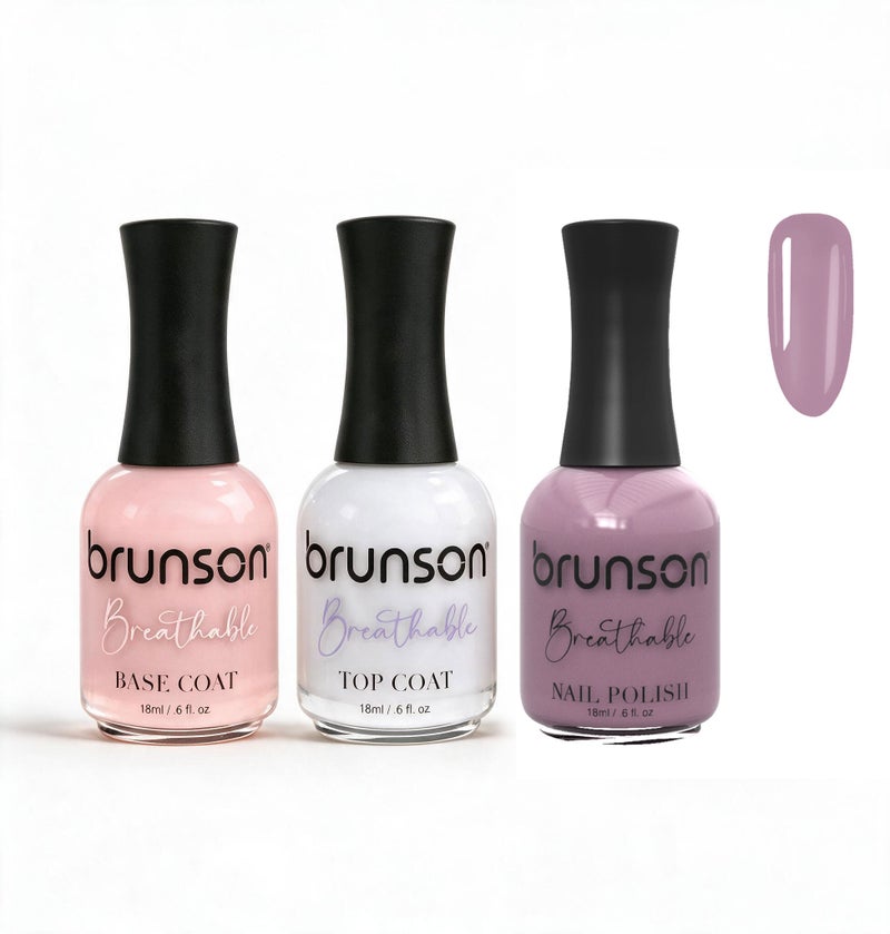 Peelable Nail Polish Set – Brunson Halal Peel-Off Nail Polish | Breathable Water-Based Nail Polish & Wudu-Friendly Peelable Nail Enamel | Quick-Dry Vegan Non-Toxic Manicure Set with Base Coat & Top Coat