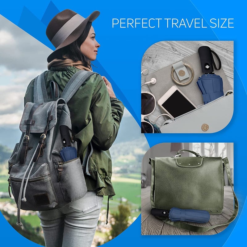 ZEYFLEEB Umbrella, UV Big Size Umbrella for Sun Protection Rain Windproof Strong large 3 fold for men women kids boys girls Perfect small & stylish Windproof & Compact - Image 3