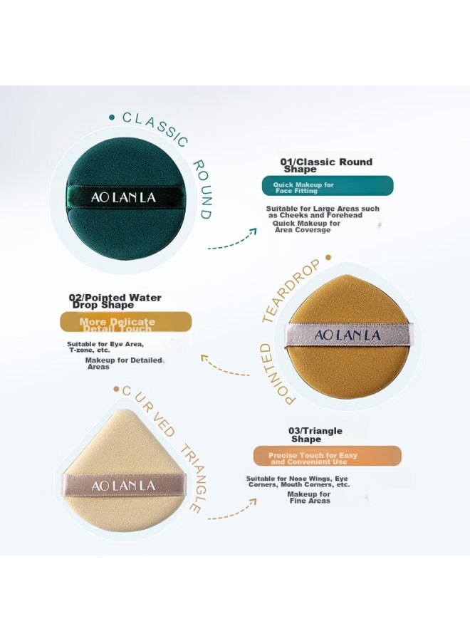 Aolanla Air Cushion Powder Puff Set With 6 Puffs And Cleansing Solution, Dual-use For Dry And Wet Foundation Application, Makeup Sponge Puff, Resistant To Powder Buildup - Image 3