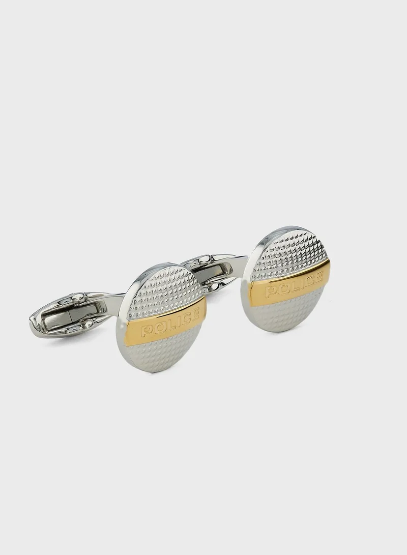 POLICE WITHSTAND TEXTURED PLATE CUFFLINKS