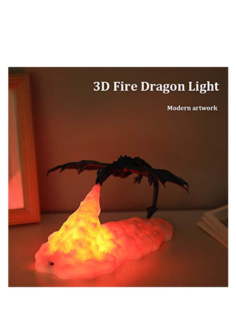 Y&D 3D Dragon Night Light Kids Gift for Boys and Girls on Birthday Holiday LED Warm Decorative Lights (Fire Dragon) - Image 2