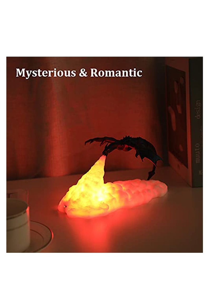 Y&D 3D Dragon Night Light Kids Gift for Boys and Girls on Birthday Holiday LED Warm Decorative Lights (Fire Dragon) - Image 4