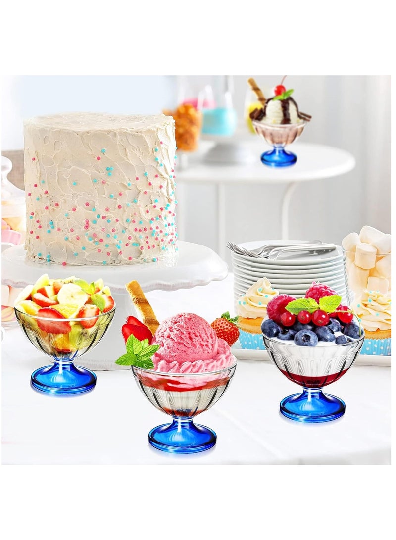 SYOSI Acrylic Ice Cream Bowls 8 oz Clear Dessert Cups Footed Ice Cream Bowl for Sundae Salad Snack Cocktail Condiment Trifle Holiday Party(12 Pack) - Image 5