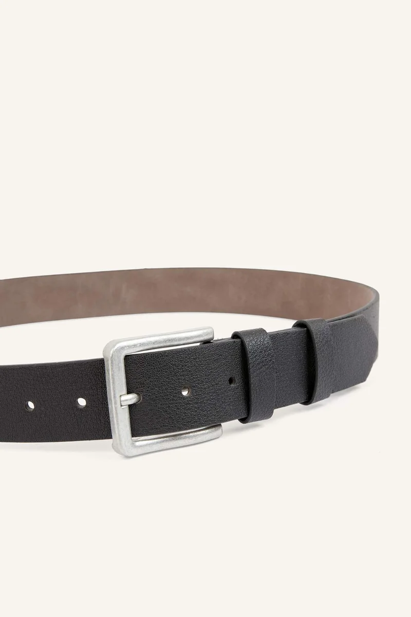 ديفاكتو Man Rectangle Clasp Faux Leather Classic Belt