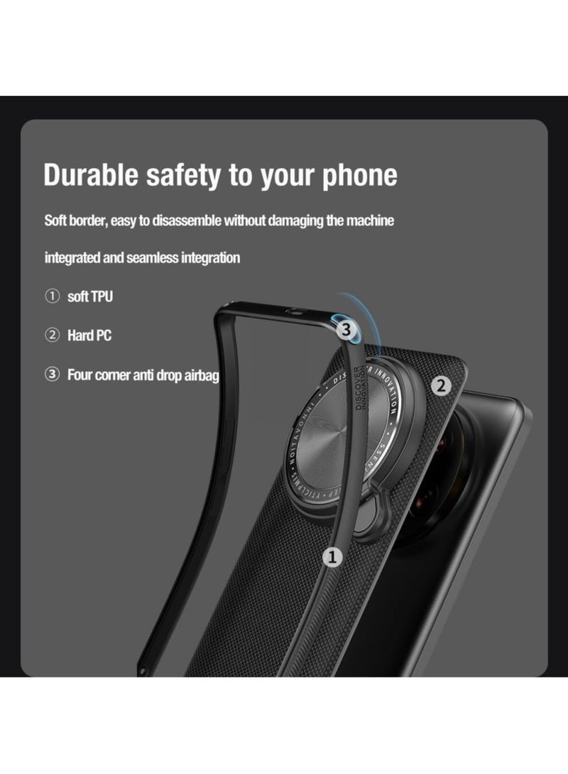 general Xiaomi Mi 14 Ultra Magnetic Case Textured Prop Nylon Fiber Magnetic Case for Mi 14 Ultra Cover with Camera Stand - Image 4