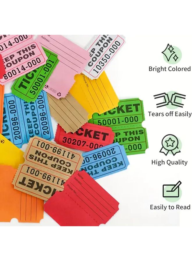 500 Pink Colorful Small Lottery Tickets for Classroom Rewards Fundraising Prizes - Image 4