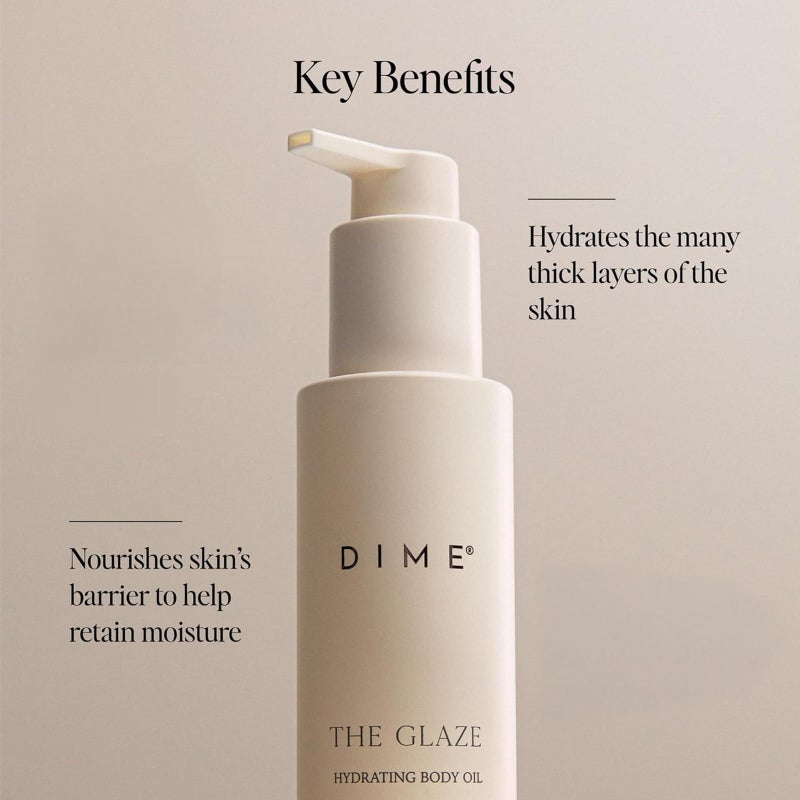 DIME Beauty Glaze Body Oil, Hydrating, Non-Greasy Massage Oil, Argan and Jojoba Oil for Skin, Bath Oil for All Over Body Glow, 4 oz / 120 ml - Image 3