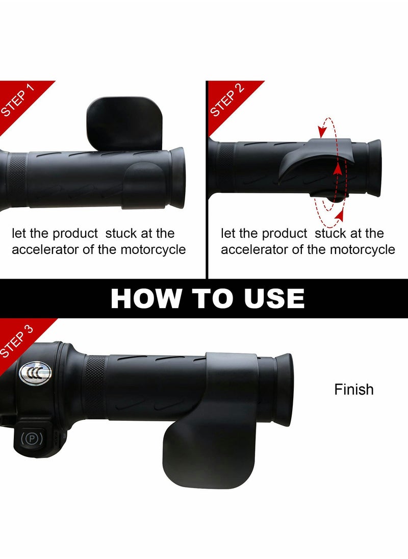 Excefore Black Motorcycle Throttle Mounted Motorcycle Throttle Holder Wrist Throttle Assist Rest Control Handlebar Grip Cruise Control Assist for Motorcycles, Scooters, Electric Bike Accessories, 4 Pieces  - Image 4