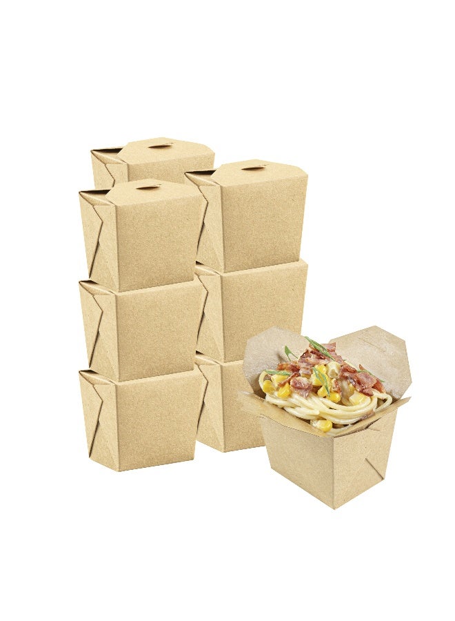 Restaurantware Bio Tek 8 Ounce Chinese Take Out Boxes, 200 Greaseproof Food To Go Boxes - Tab-Lock, Microwave-Safe, Kraft Paper Take Home Boxes, Recyclable, For Restaurants, Catering, And Parties - Image 2