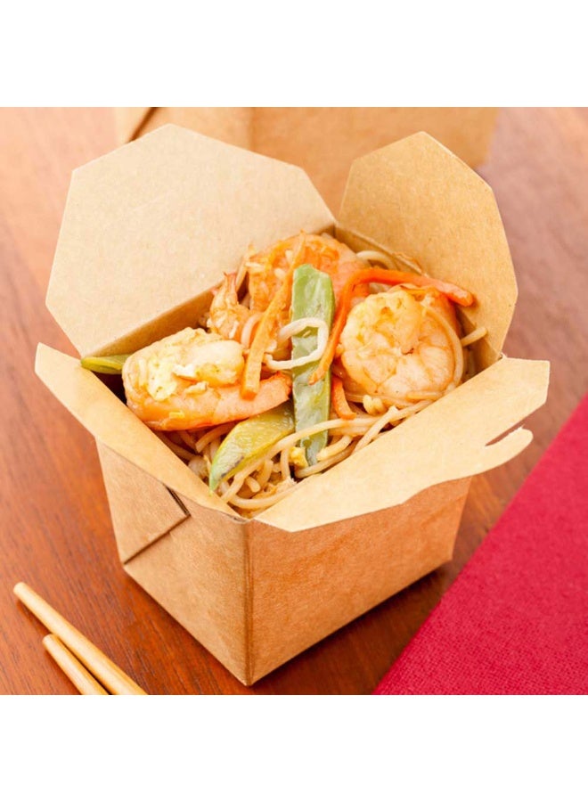 Restaurantware Bio Tek 8 Ounce Chinese Take Out Boxes, 200 Greaseproof Food To Go Boxes - Tab-Lock, Microwave-Safe, Kraft Paper Take Home Boxes, Recyclable, For Restaurants, Catering, And Parties - Image 3