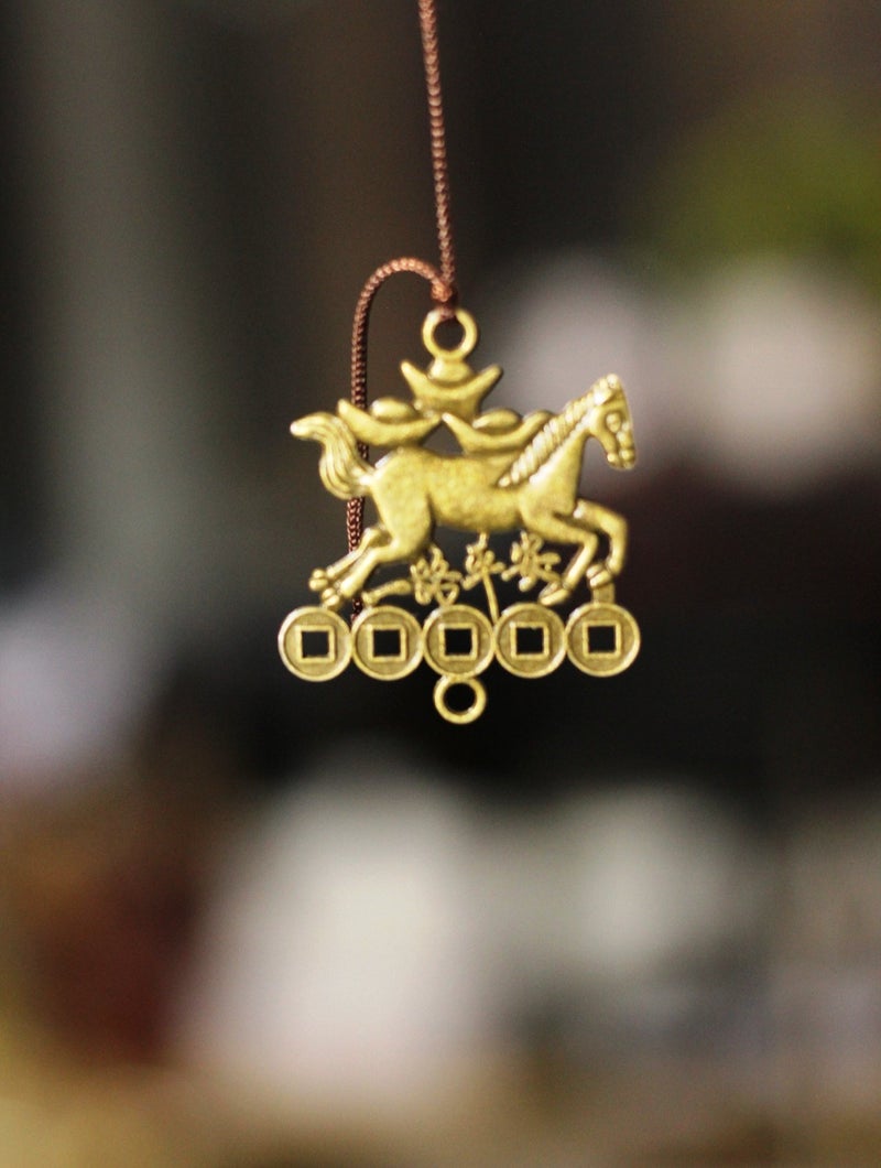 Lilone 3 Bells Feng Shui Positive Energy Horse Wind Chimes for Home Decoration (Metal) - Image 2