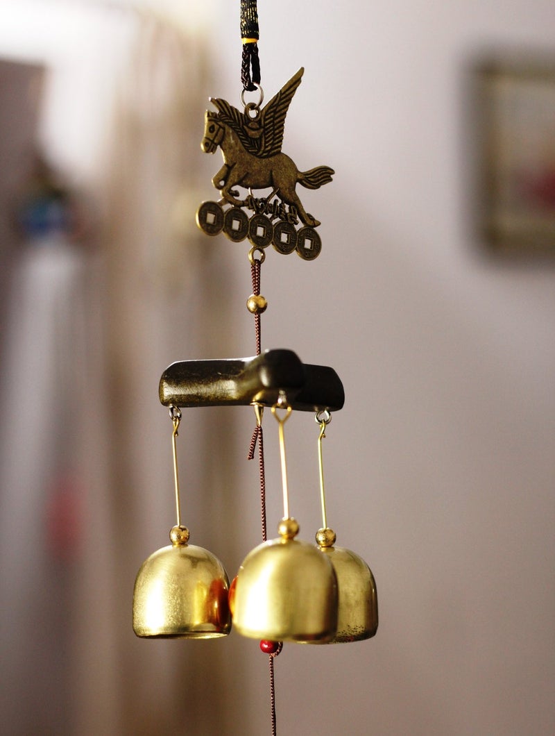 Lilone 3 Bells Feng Shui Positive Energy Horse Wind Chimes for Home Decoration (Metal) - Image 5