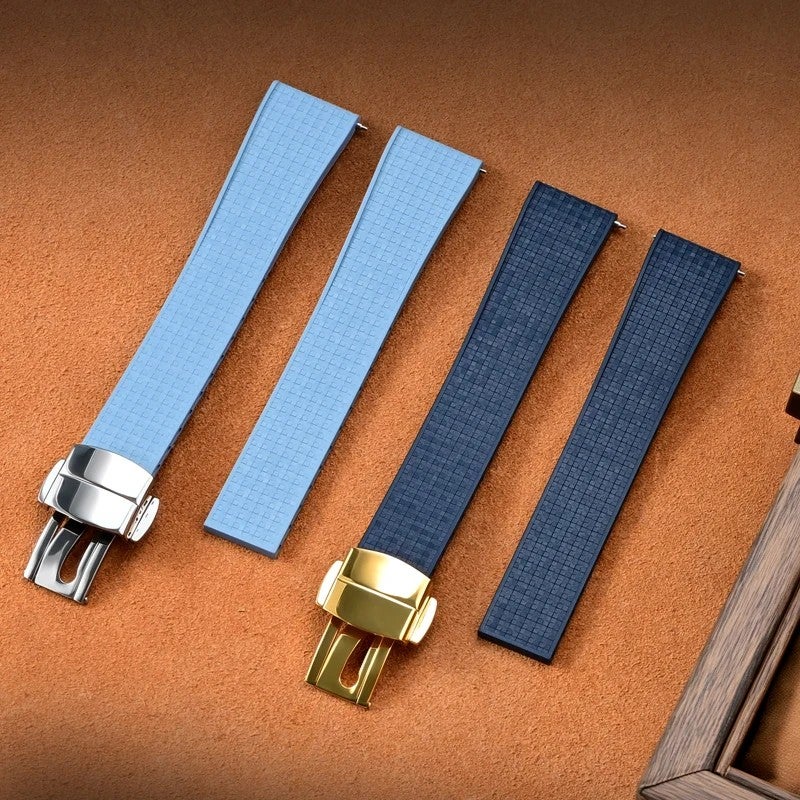 Bluejw CTSizable Mosaic Pattern Fluoroelastomer Watch Band – Replace the Watch Strap for 18mm 19mm 20mm 21mm 22mm Universal Luxury Watches - Image 2