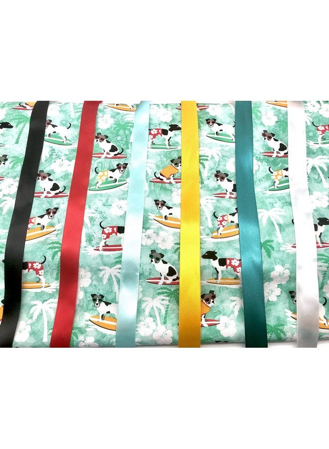 Generic Ponytail Scrub Cap, dogs gone surfing pattern cap ideal for long hair or ponytail. Select your satin ribbon tie backs from 6 color options. - Image 5