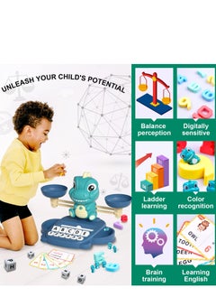 SYOSI SYOSI Dinosaur Math Balance Toys, Dinosaur Kindergarten Preschool Learning Activities Math Counting Matching Letter Toys - Toddler Educational Toys for 3 4 5 6 7 Year Olds Boys Birthday Gift Game  - Image 5