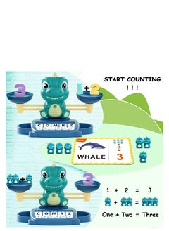 SYOSI SYOSI Dinosaur Math Balance Toys, Dinosaur Kindergarten Preschool Learning Activities Math Counting Matching Letter Toys - Toddler Educational Toys for 3 4 5 6 7 Year Olds Boys Birthday Gift Game  - Image 3