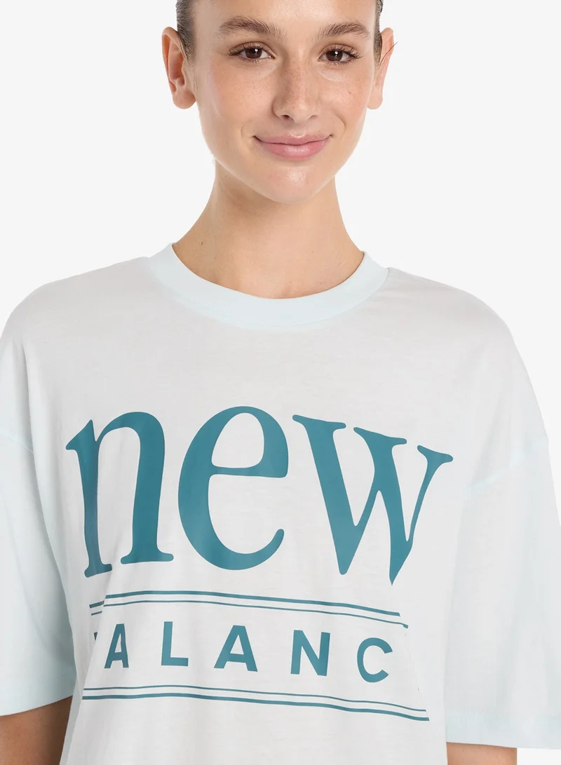 New Balance GLINT BLUE (AAW) Reimagined Oversized T-Shirt for Women | Best Price UAE
