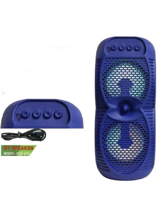 ZQS Portable Bluetooth Sub Speaker ZQS-4231 with RGB Lights & Mic, Wireless Speaker USB/TF/AUX/FM, 1500mAh Battery for Home & Outdoor - Image 2