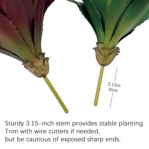 TETOU 12.5 Inch Artificial Aloe Plant - Large Faux Succulents (Unpotted), Realistic Fake Plants for Home Decor Indoor Outdoor (Green) - Image 4