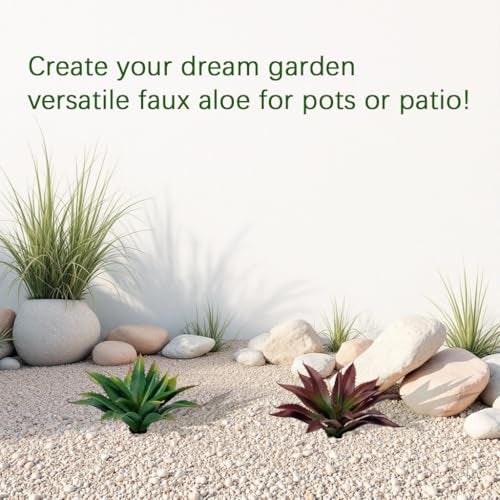 TETOU 12.5 Inch Artificial Aloe Plant - Large Faux Succulents (Unpotted), Realistic Fake Plants for Home Decor Indoor Outdoor (Green) - Image 5