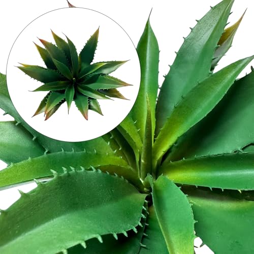 TETOU 12.5 Inch Artificial Aloe Plant - Large Faux Succulents (Unpotted), Realistic Fake Plants for Home Decor Indoor Outdoor (Green) - Image 2