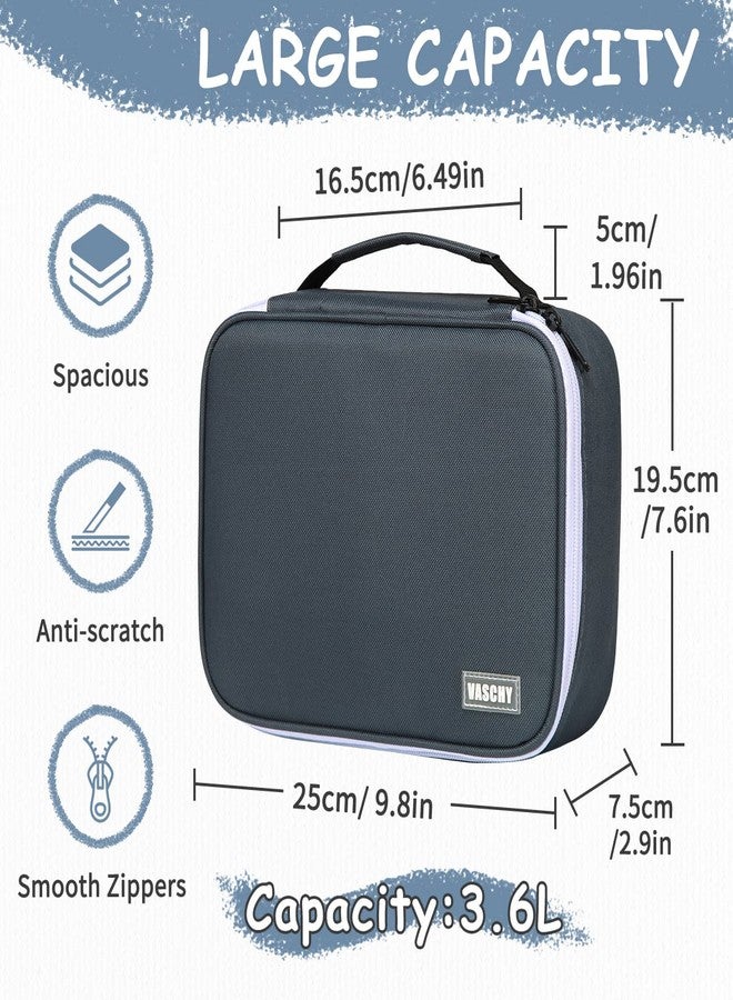 VASCHY Large Pencil Case, Art Color Pencils Pouch with Detachable Layers Multiple Zip Pockets for School Office Stationary Organization Dark Gray - Image 2