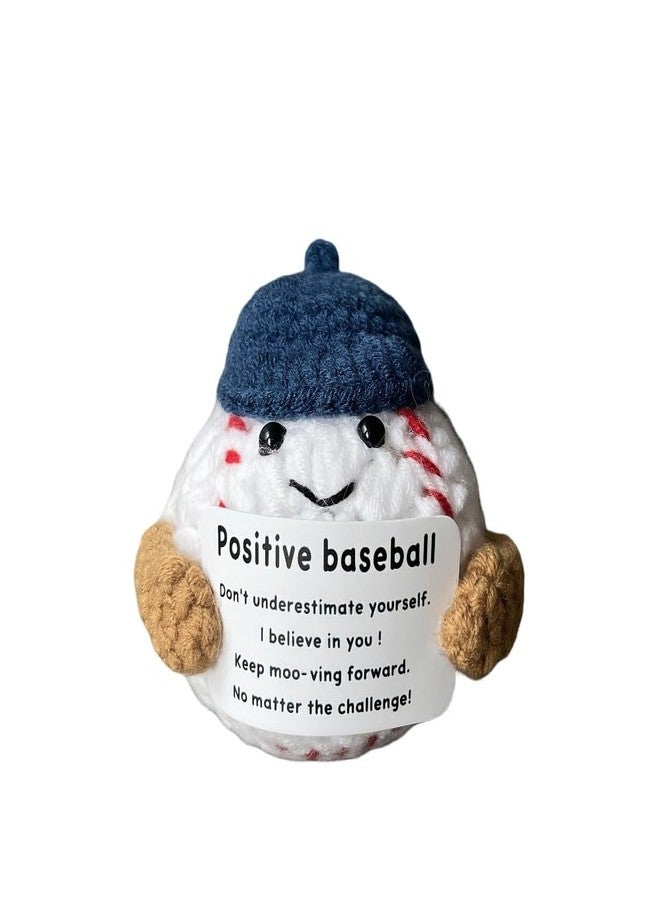 MaiTianna Emotional Support Crochet Baseball, Mini Funny Crochet Toy, Creative Cute Life Doll with Encouragement Card Emotional Support Gift for Sports Birthday Party Table Decoration - Image 1