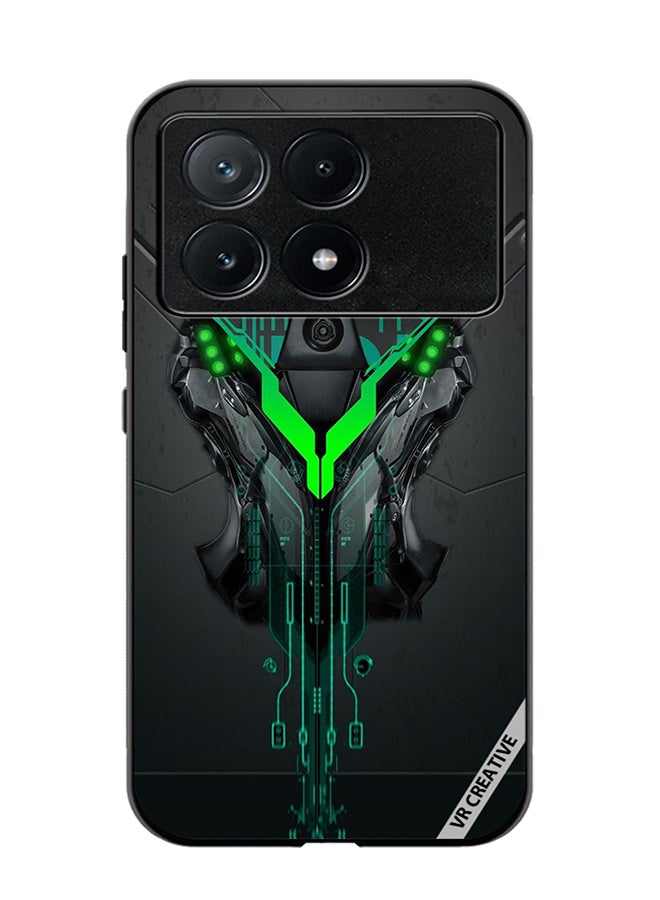 VR CREATIVE غطاء حماية لهاتف Xiaomi Poco X6 Pro تصميم شعار متعدد الألوان - Image 1