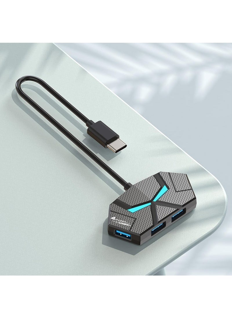 X-level USB 3.0 Hub,4-Port USB Hub,USB Splitter,USB Extender with USB C Power Port for Laptop,PC,Xbox,Gamepad,Flash Drive, HDD,Console,Printer,Camera,Keyborad, Mouse,USB Fan  - Image 1