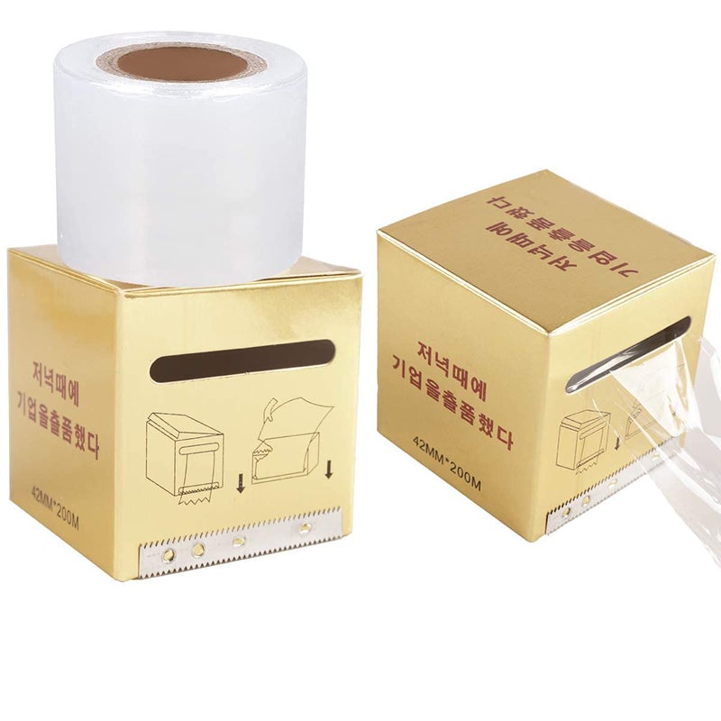 CICITOYWO Disposable Eyebrow Tattoo Plastic Wrap Preservative Saran Barrier Film Microblading Supplies Lips Permanent Make Up Cling Wrap Cover Tape Roll Transparent 2 PCS - Image 1