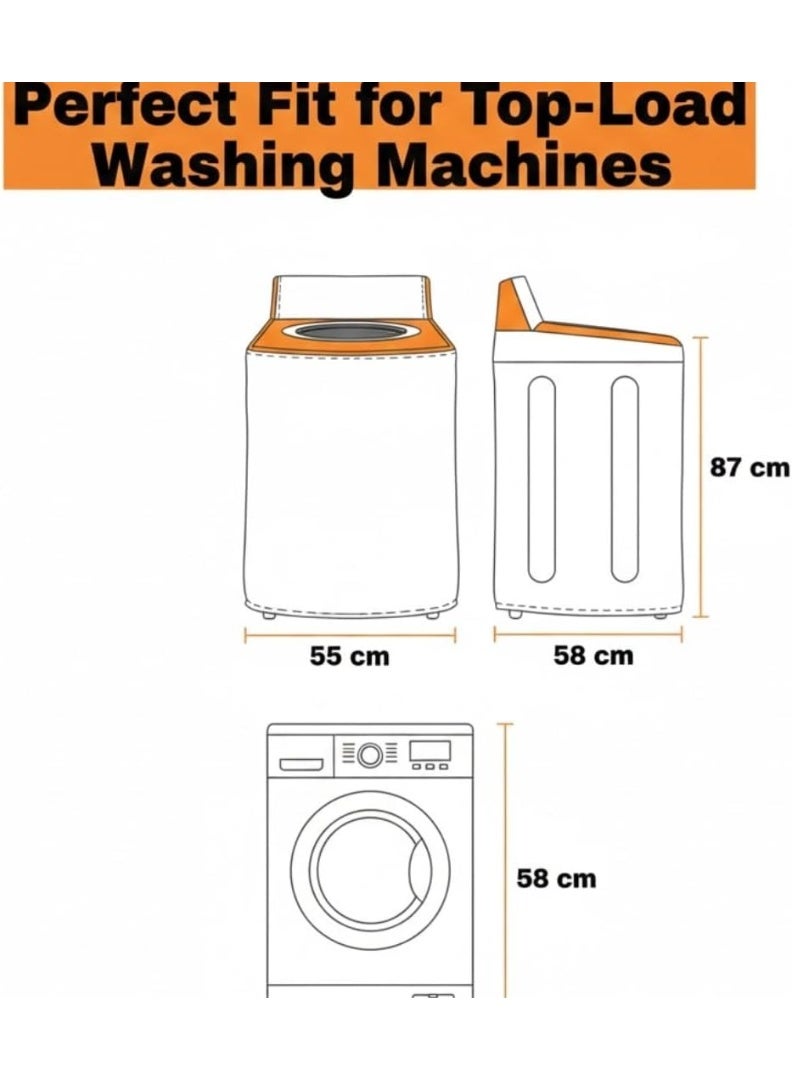 لوكاداه غطاء غسالة مقاوم للماء للغسالات ذات التحميل العلوي - واقي غسيل متين مقاوم للغبار والشمس، قابل للغسل، مضاد للرذاذ، سهل التنظيف، للاستخدام الداخلي والخارجي - Image 2