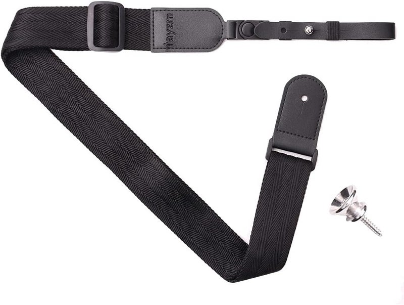 Rayzm Ukulele strap, soft non-slip nylon shoulder strap for ukulele or small guitar, adjustable length, metal tip included - Image 3