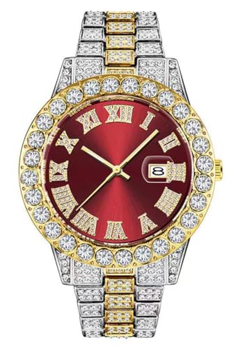 SENRUD Unisex Watch Fashion Crystal Diamond Watch Mens Womens Quartz Analog Watch Stainless Steel Big Face Wrist Watch - Image 1